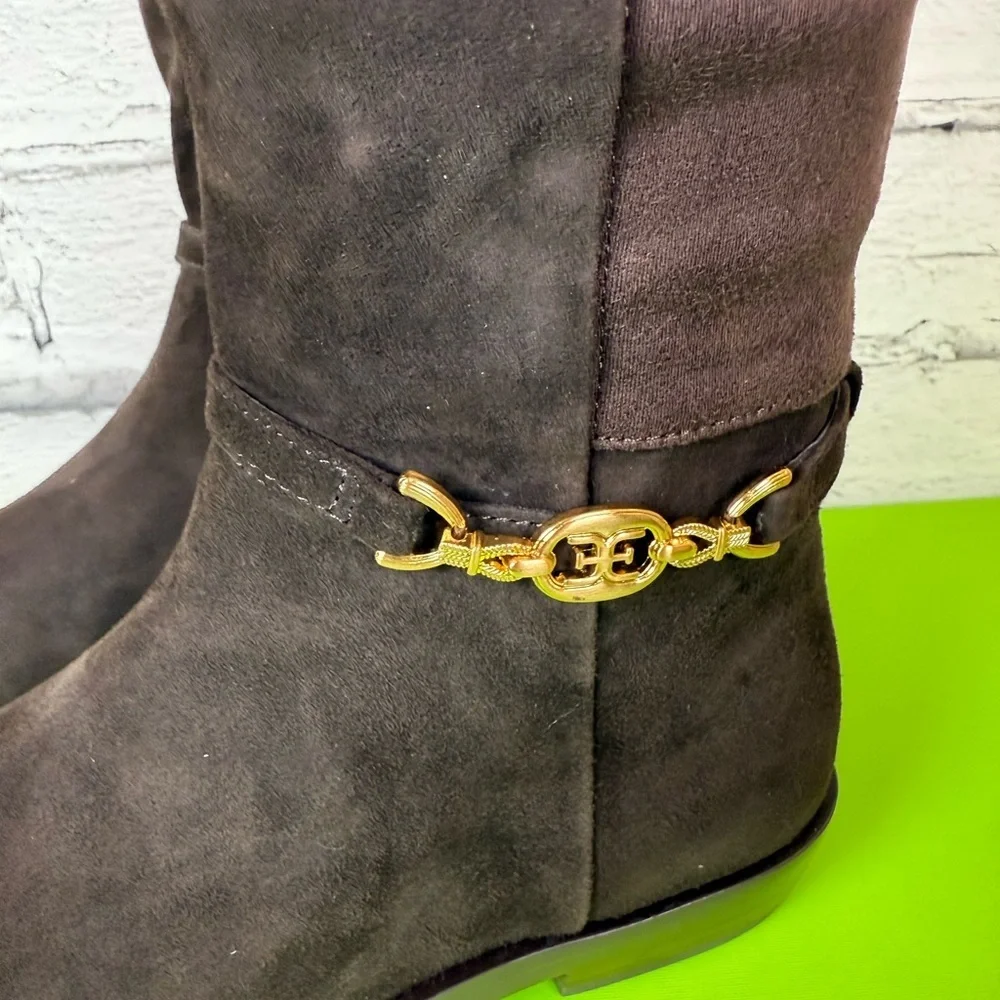 Sam Edelman Clive Chocolate Brown Suede Knee High Zipper Boots Size 5 NEW Riding